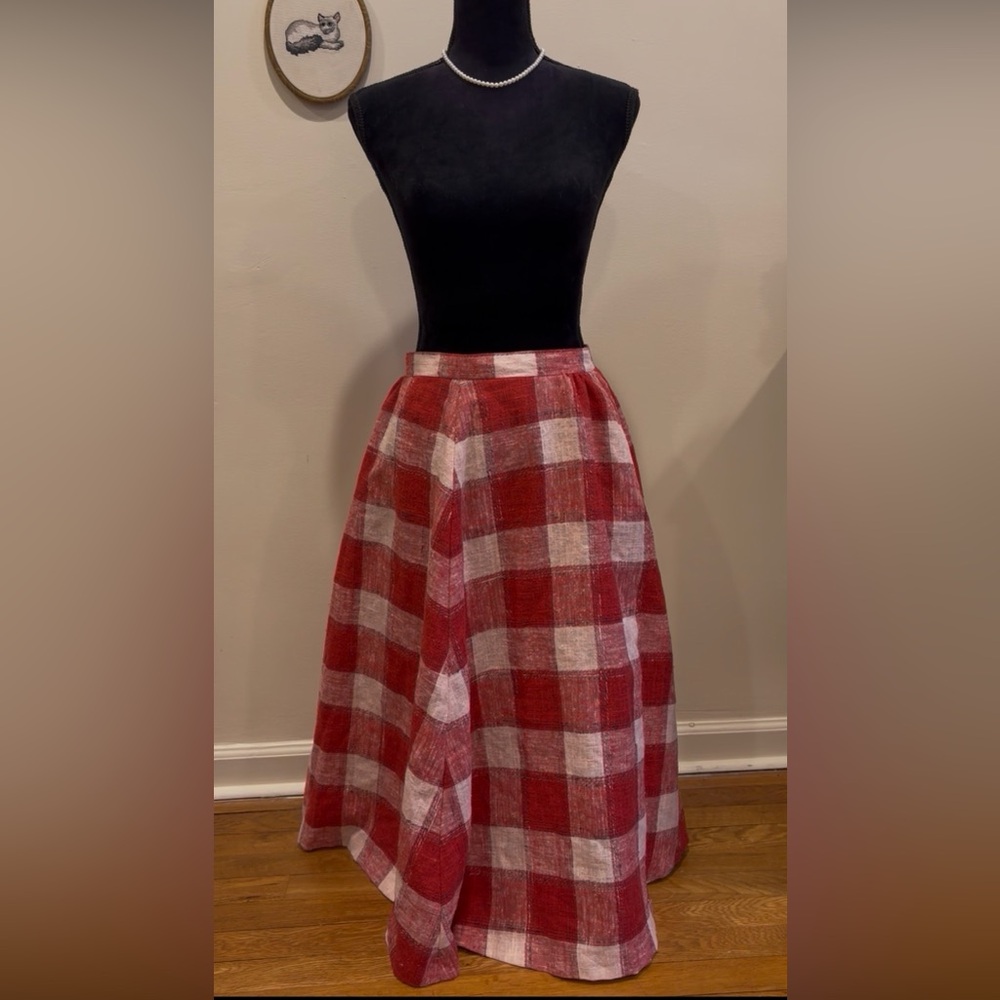 Vintage Red and White Gingham Skirt